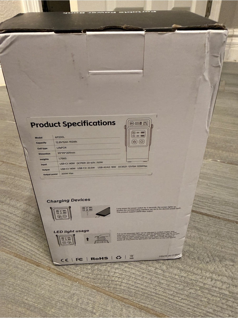 CTOLITY AP200L 60000mAh 192Wh Portable Power Station 200W LiFePO4 - Picture 3 of 3